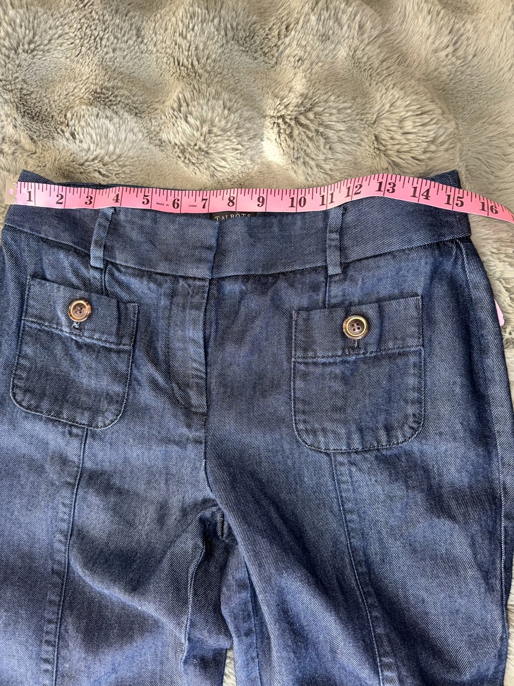 High-Rise Wide Leg Women's Jeans - Dark Blue - Picture 6 of 7